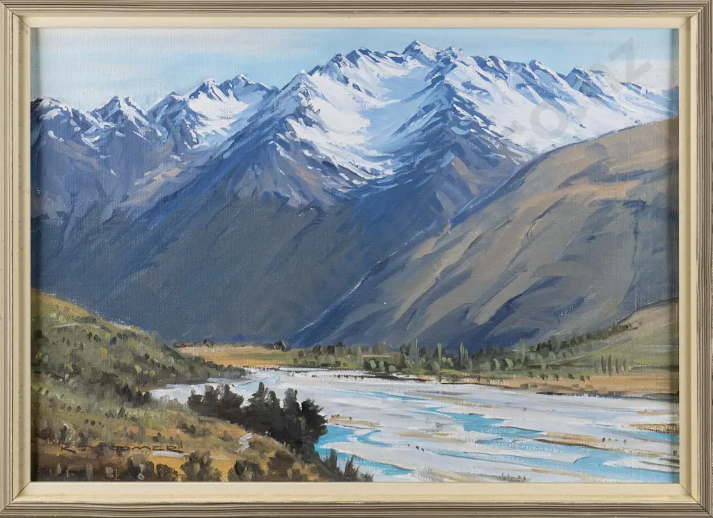 K J Toomer 1978 -framed oil "Rees River Humboldt Range" H-240 W-335 Image 1++