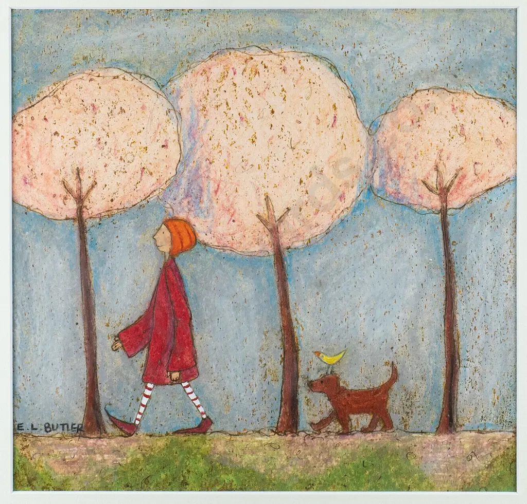 Emma Butler - framed mixed media "Spring is here" H-230 W-240 Image 1++
