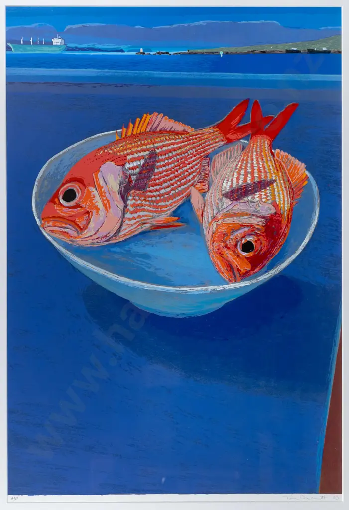 Tom Burnett '03 - framed A/P - snapper in a bowl H-730 W-510 Image 1++