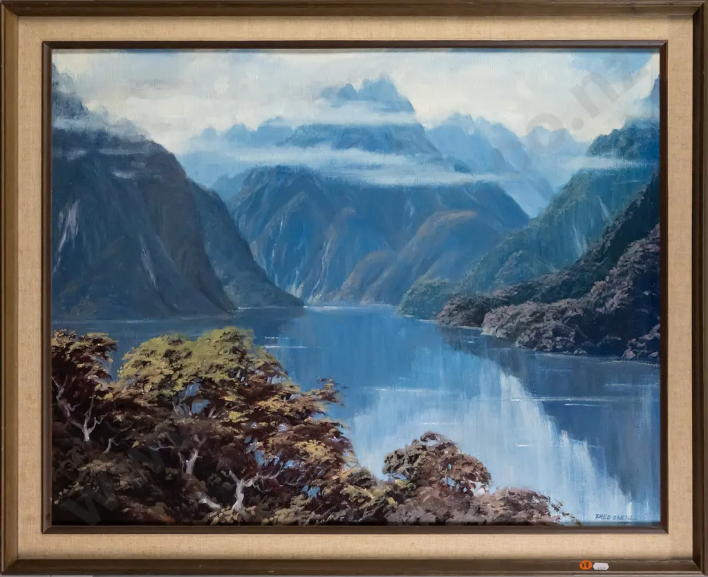 Fred O'Neill - '83 - framed oil - "Sutherland Sound" H-540 W-690 Image 1++