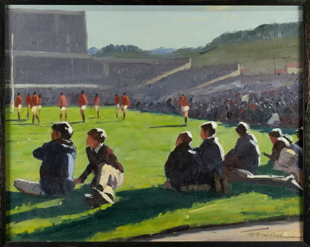 R B Watson - framed oil "The Lions at Athletic Park "H-390 W-490 Image 1++
