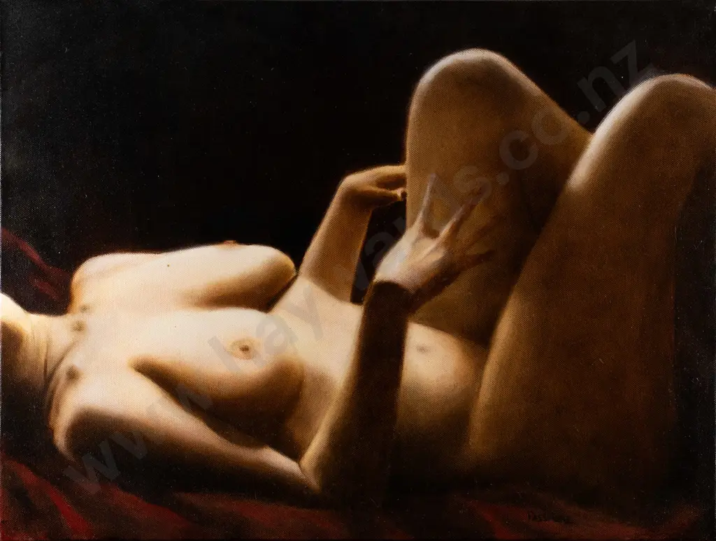 James Passmore  - boxed oil on canvas "Reclining Nude" H-610 W-460 Image 1++