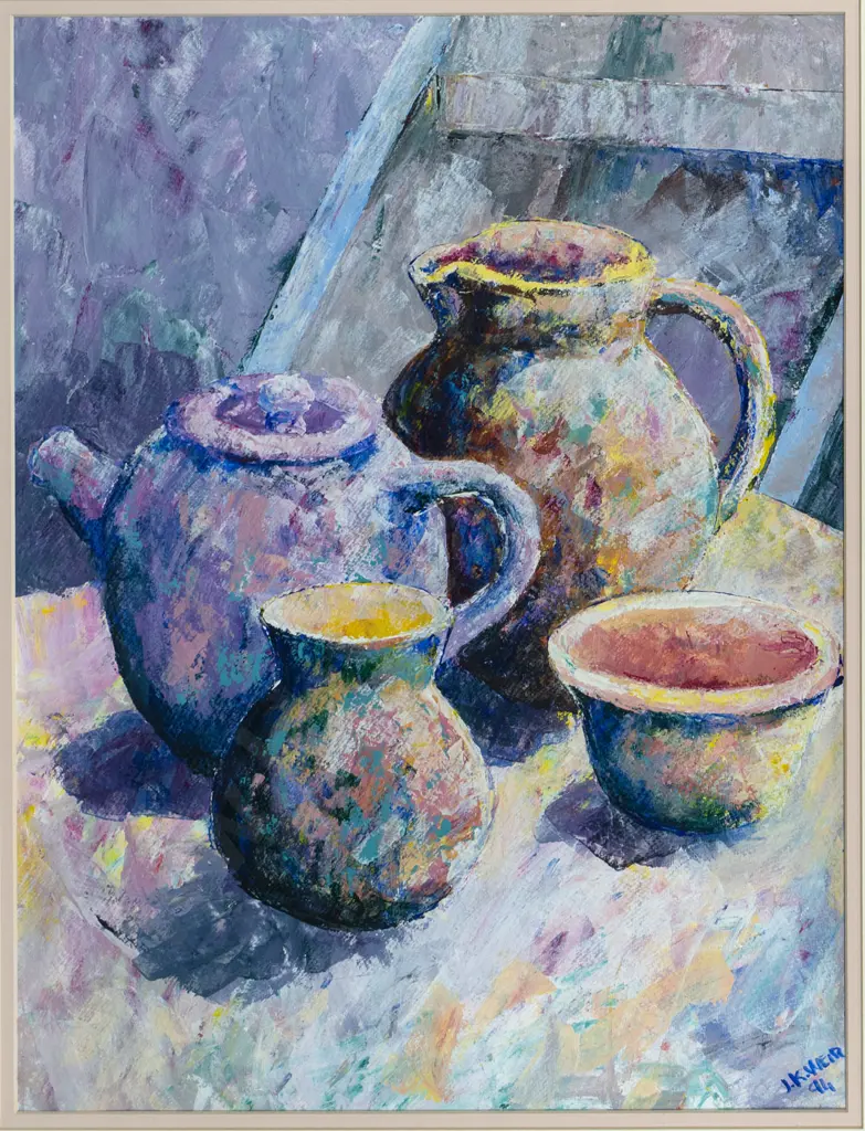 JK Weir '94 - framed acrylic - still life H-480 W-360 Image 1++