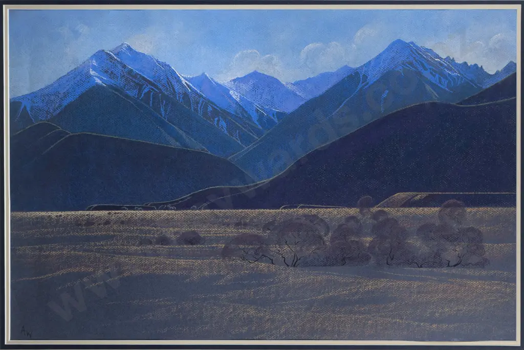 AW - framed pastel "Arthurs Pass" H-380 W-580 Image 1++