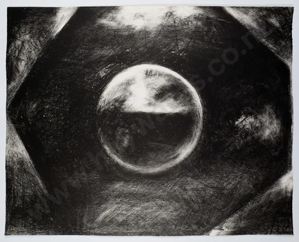 Christine Gregory '87 -mounted etching 3/20 "Ritual Alone II" H-560 W-450 Image 1++