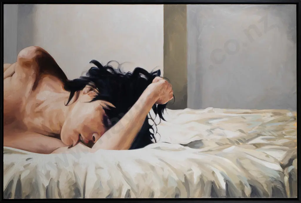 Stephen Martyn Welch 2009 -framed oil "Her own game" H-620 W-920 Image 1++