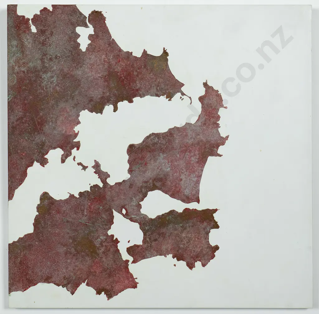 Luke Calder 2015 - mixed media "Otago" (Otago Peninsula and harbour)H-250 W-250 Image 1++