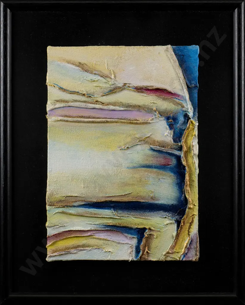 Elaine Knight 1998 - set of 4 framed mixed media "Cliff Hanger I, II, III, VI  Each H-210 W-150 Image 1++
