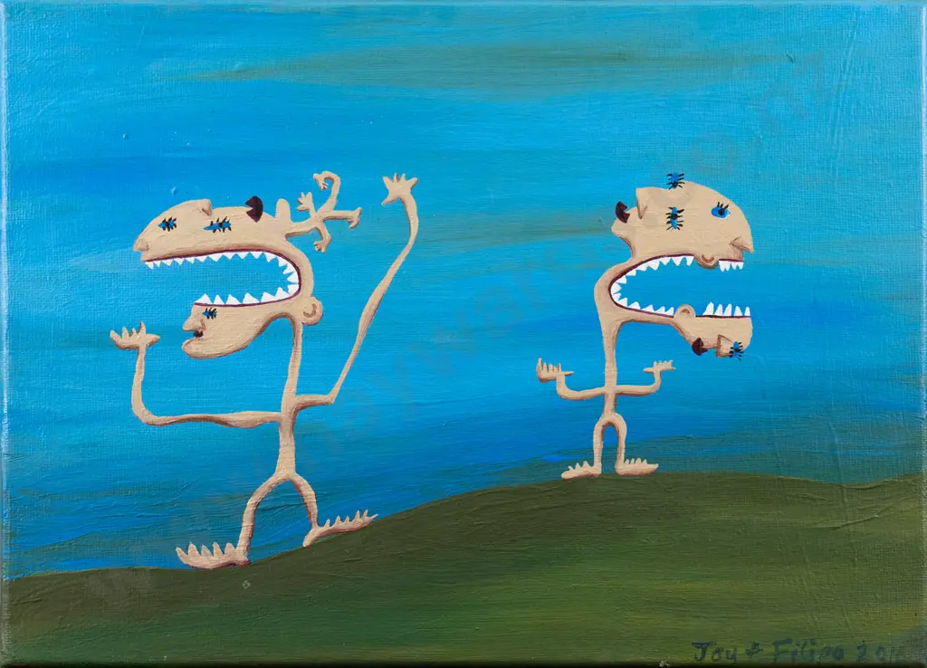 acrylic on boxed canvas -  Jay + Filipa 2016 "Nice Sky" H-240 W-330 Image 1++