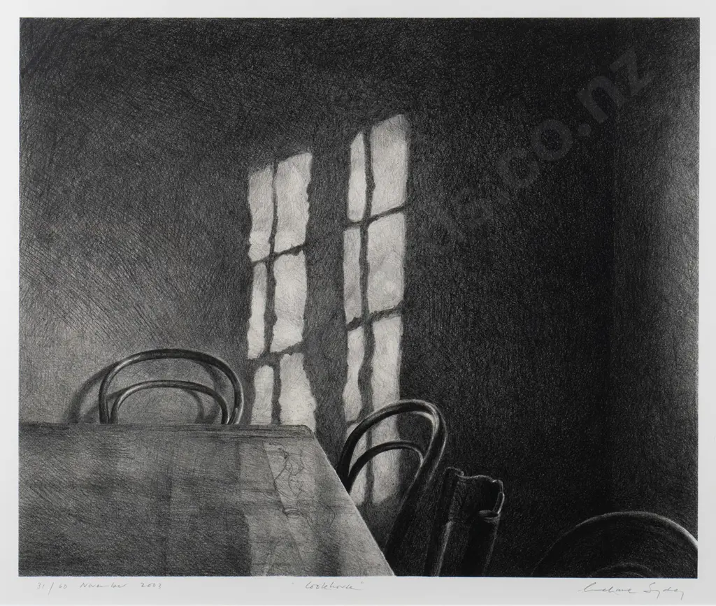 Grahame Sydney November 2003 - framed lithograph 31/60 "Cookhouse" H-410 W-500 Image 1++