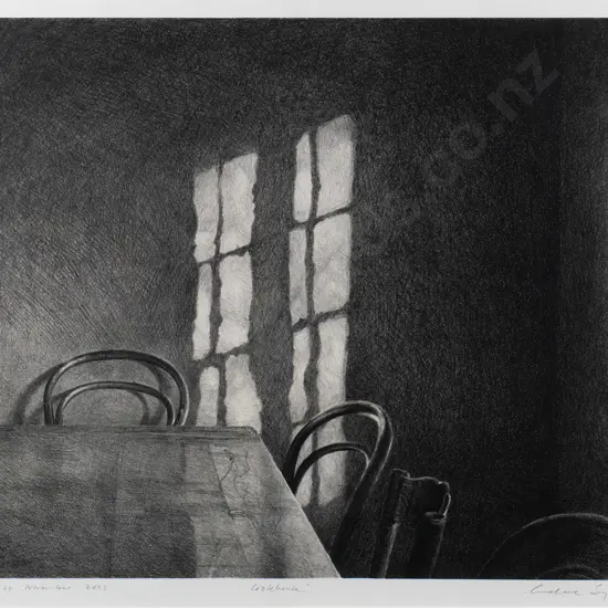 Grahame Sydney November 2003 - framed lithograph 31/60 "Cookhouse" H-410 W-500