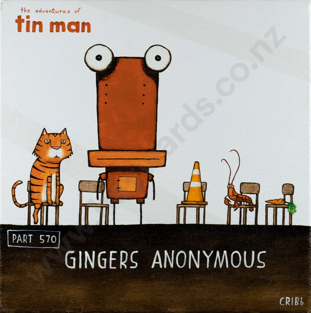 Tony Cribb - oil on box canvas "The adventures of Tin Man Part 270" H-250 W-250 Image 1++