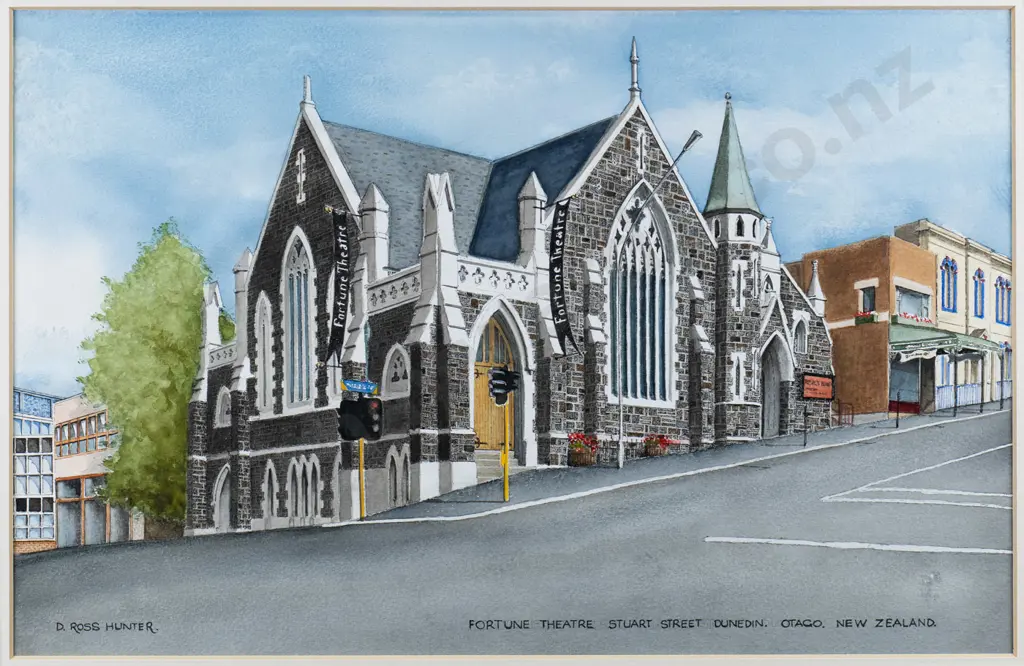 D Ross Hunter '98 - mounted watercolour "Fortune Theatre" H-230 W-360 Image 1++