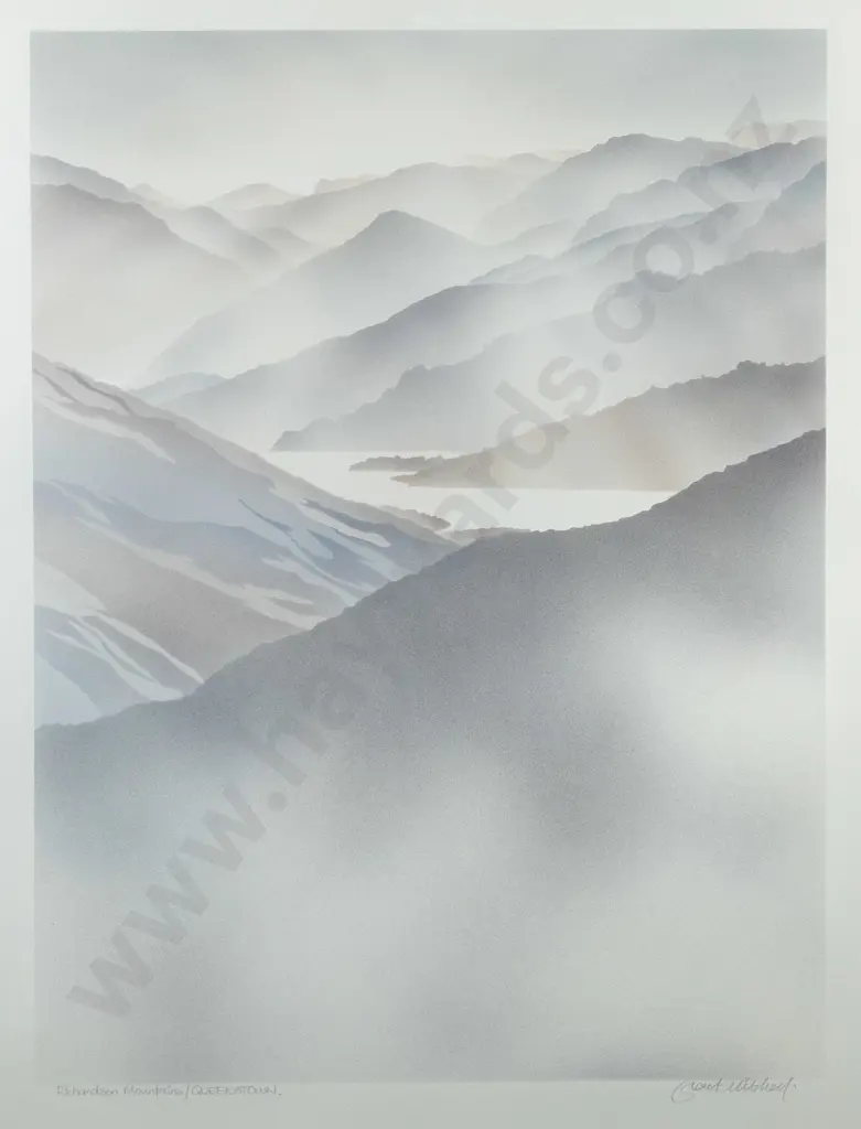 Grant Mitchell - framed print "Richardson Mountains Queenstown" H-600 W-450 Image 1++