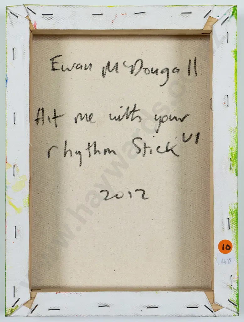 Ewan McDougall 2012  - boxed oil on canvas "Hit me with your rhythm stick" H-300 W-230 Image 1++