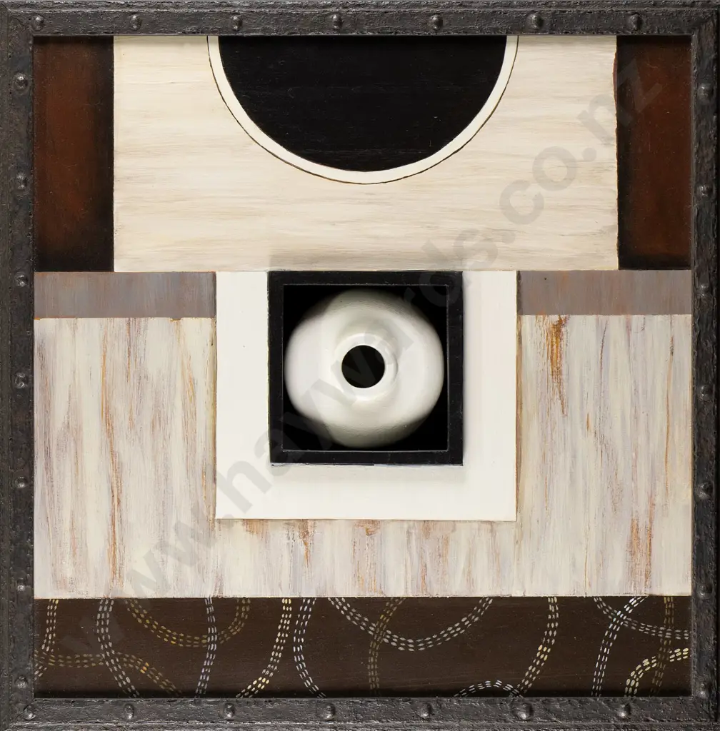 Megan Huffadine 2014 - framed mixed media "repository #8" H-340 W-340 Image 1++