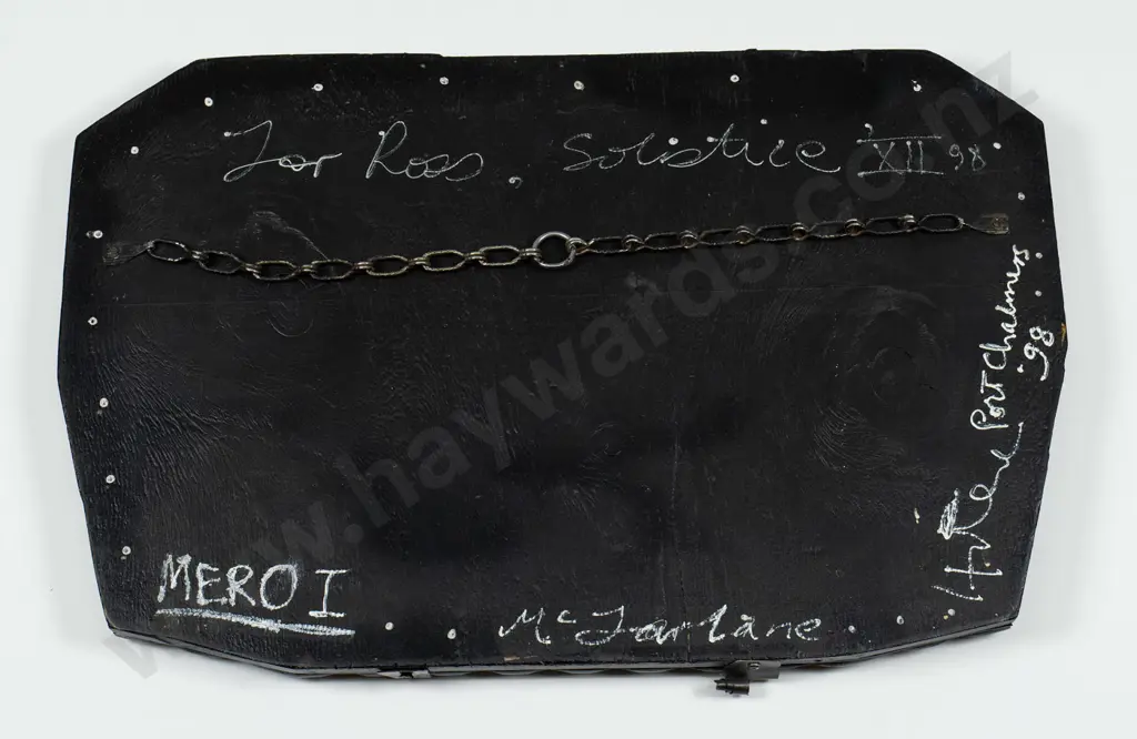 Ralph Hotere, Mary McFarlane "Port Chalmers 98, scalloped edged wall mirror "Solstice XII" H-310 W-450 Image 1++