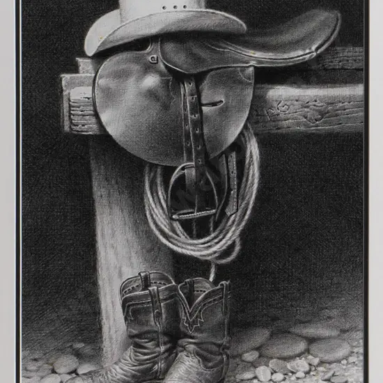 Geoff Williams 09 - framed pencil - "The Ride" H-500 W-260