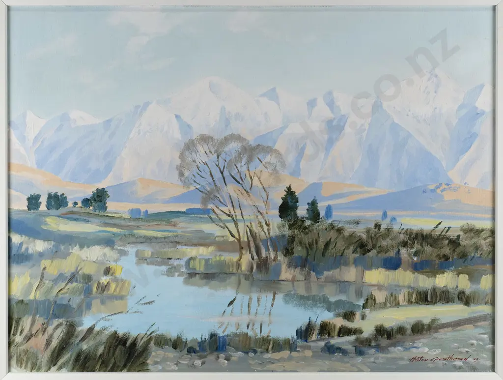 Aston Greathead '64 - framed oil - mountain scene - H-400 W-530 Image 1++