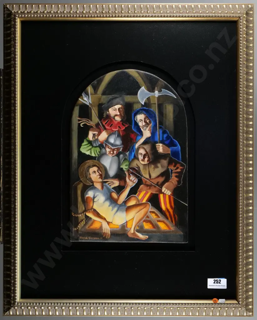 Frank Gordon '11 - framed oil - medieval scene H-440 W-300 Image 1++