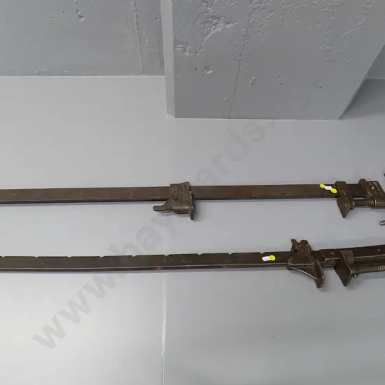 2 vintage cast iron woodworking clamps - one Hartford Clamp Co. Conn. & one is Stearns Syracuse NY L-1220