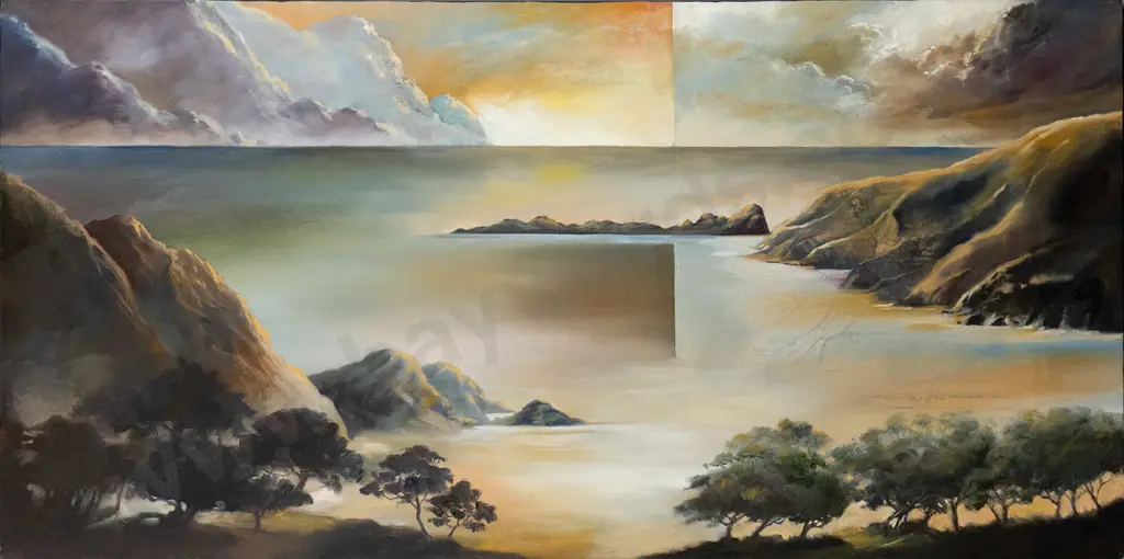 Brian Strong '09 - boxed oil on canvas "Vale of light" H-380 W-760 Image 1++