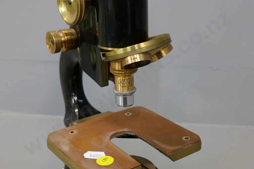Chapman & Alldridge London microscope w/single Wetzlar objective, engraved 'Otago University Anatomy' H-370 Image 1++