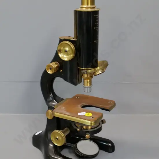 Chapman & Alldridge London microscope w/single Wetzlar objective, engraved 'Otago University Anatomy' H-370