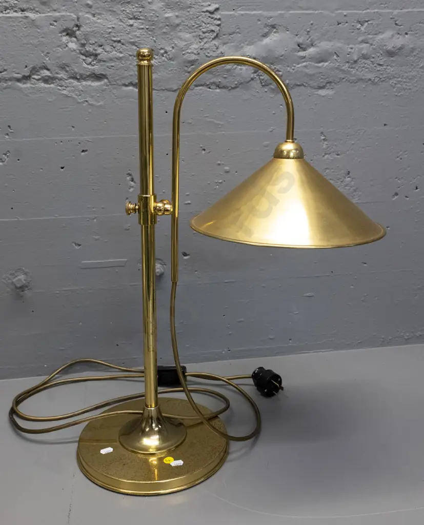 brass adjustable height table lamp - some pitting to brass Height 580 W-430 as photographed Image 1++