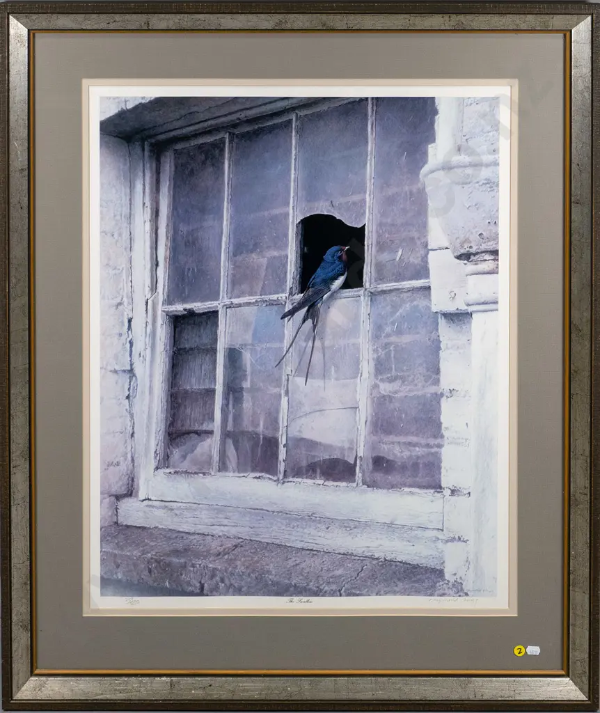 signed framed Raymond Ching ltd edition print 239/850 "The Swallow" H-650 W-500 Image 1++