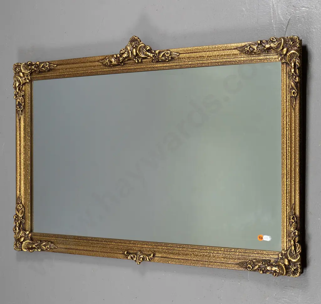 ornate gilt framed wall mirror H-590 W-900 Image 1++