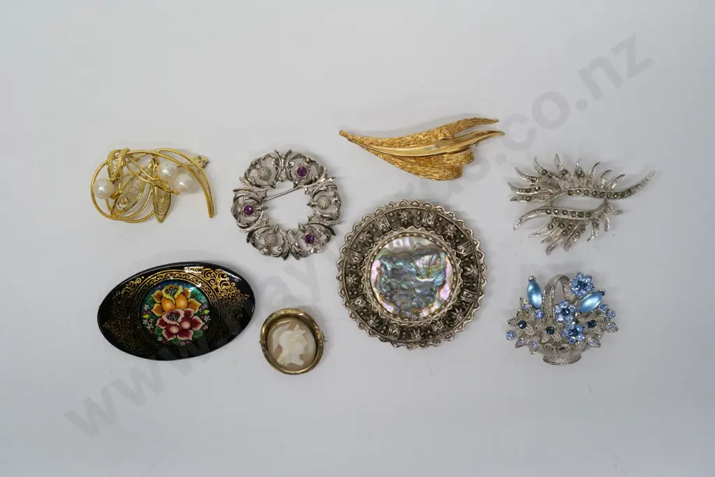 8 asstd costume brooches Image 1++