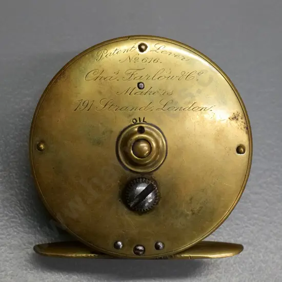 Farlow London fishing reel with bakelite knob - diameter 80