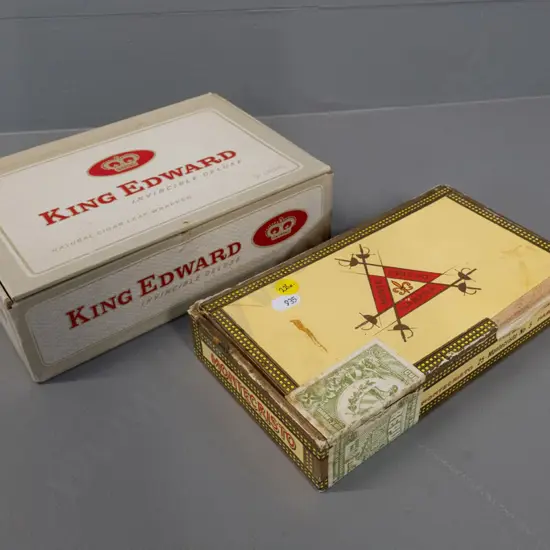 2 part boxes of cigars - Swisher King Edward and Monte Cristo Havana - some wrapped, condition unknown