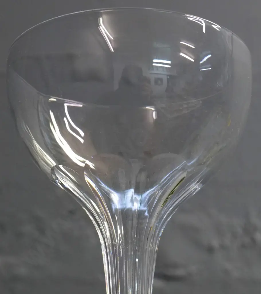 set of 6 crystal fluted hollow-stem champagne glasses H-115 D-90 Image 1++