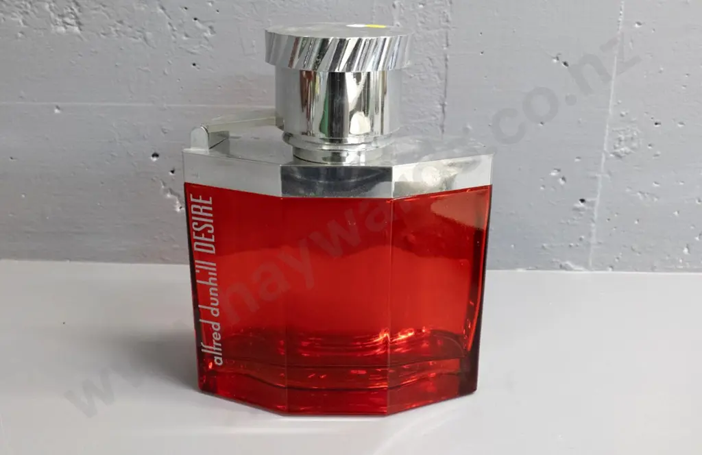 large Alfred Dunhill Desire shop display bottle - red glass and chromed plastic H-280 W-230 Image 1++