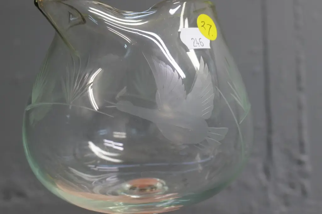 7-piece crystal martini set with etched flying duck pattern, with stirrer - jug is H-155 Image 1++