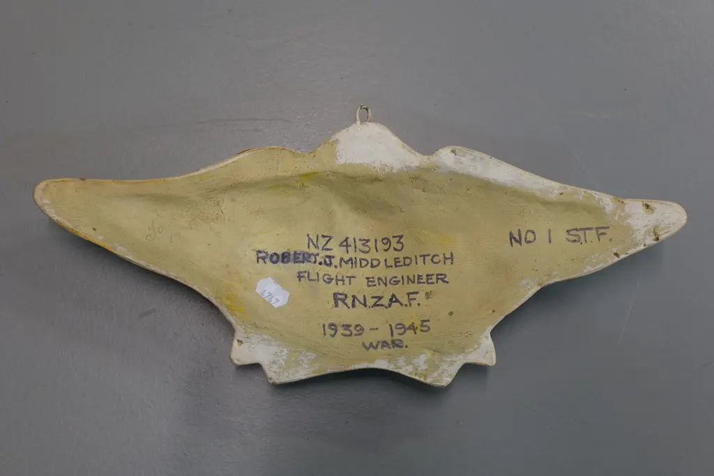 painted cast plaster wall plaque - RNZAF Hobsonville, see info on back H-130 W-330 Image 1++