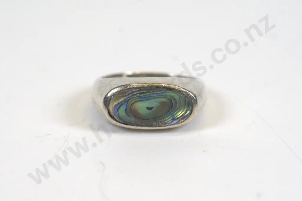 silver paua shell ring stamped 925 Image 1++