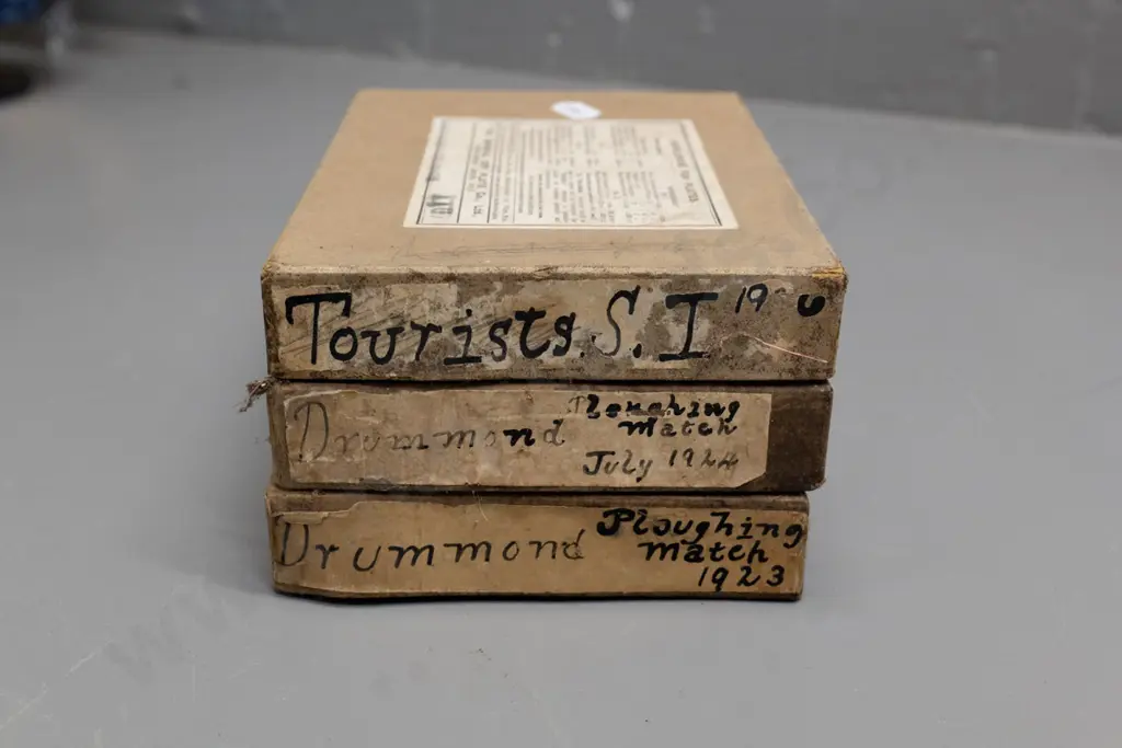 EA Philips studio? 3 boxes glass plate negatives: Maori Beach bush logging, 1923/4 Drummond ploughing match etc. Image 1++