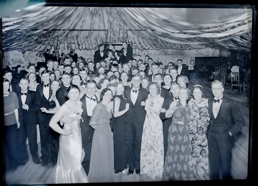 EA Philips studio? 3 boxes glass plate negatives: pipe bands, Selwyn College, Waitaki Old Boys, St Hilda etc. Image 1++