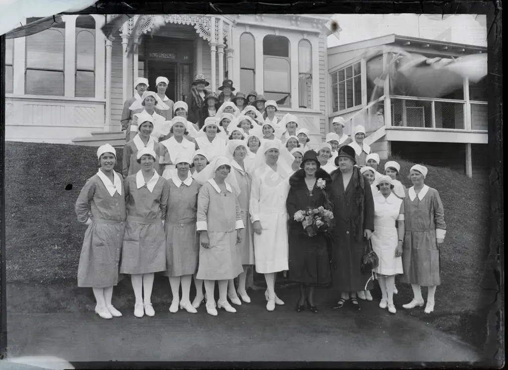 EA Philips studio? 3 boxes glass plate negatives: pipe bands, Selwyn College, Waitaki Old Boys, St Hilda etc. Image 1++