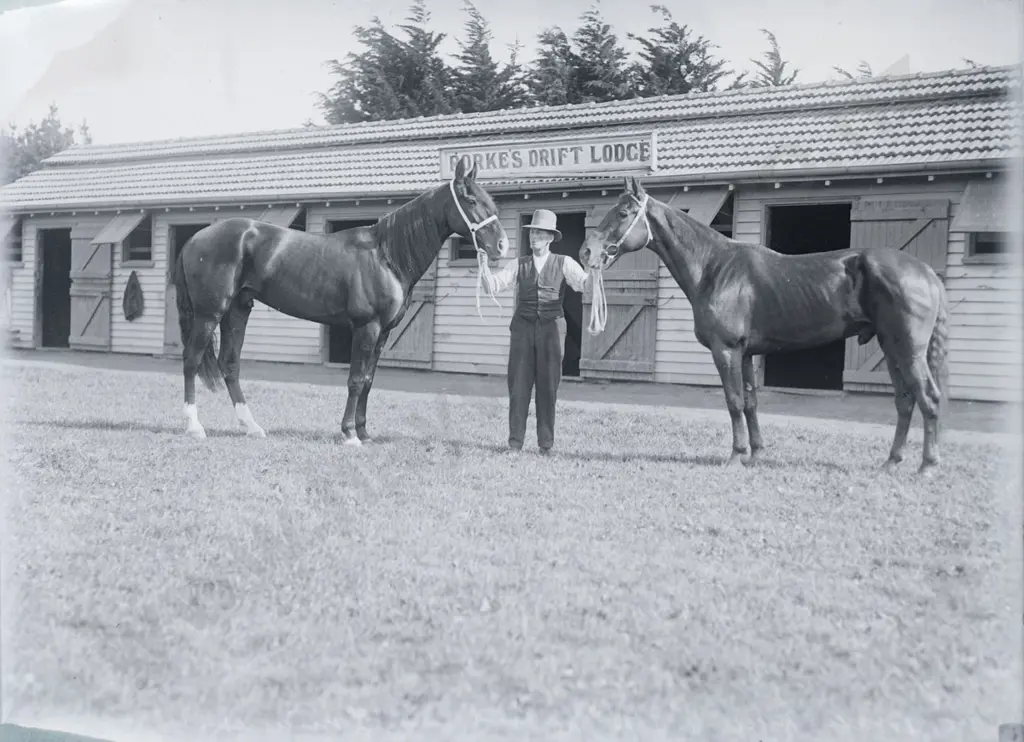EA Philips studio? 3 boxes glass plate negatives: pipe bands, Selwyn College, Waitaki Old Boys, St Hilda etc. Image 1++