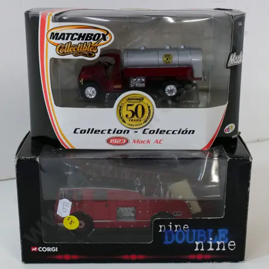 2 boxed die-cast model vehicles - Corgi 1952 Christchurch Fire Board NZ limited ed. and Matchbox 50th Mac tanker 1923