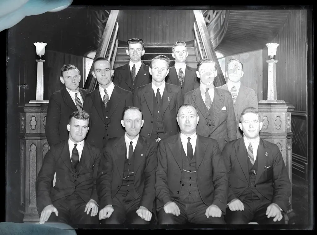EA Philips studio? 3 boxes glass plate negatives - 1941 Skating groups, 1939 wedding, groups, portraits & box of blanks Image 1++