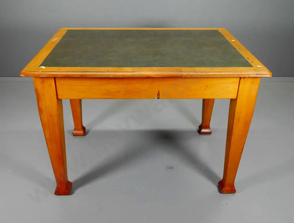 deco rimu desk / table with leather inset top H-760 L-1120 W-820 Image 1++