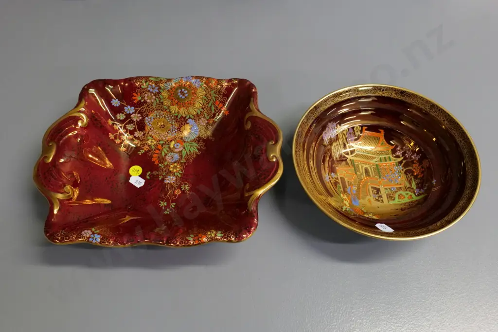 2 bowls - Crown Devon H-60 W-250 and Carlton ware Rouge Royal Image 1++