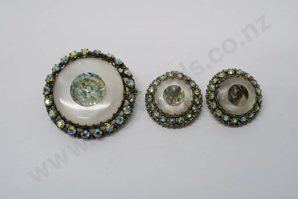 costume brooch & earring set [clip on] Image 1++