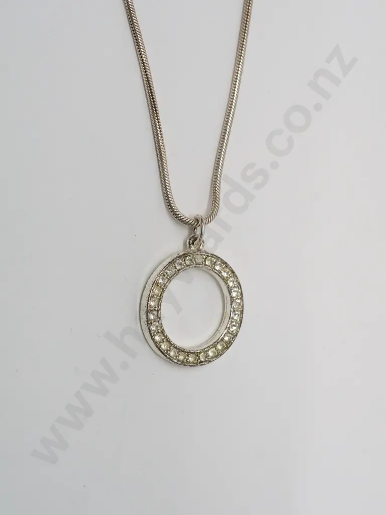 silver cz pendant chain stamped 925 Image 1++