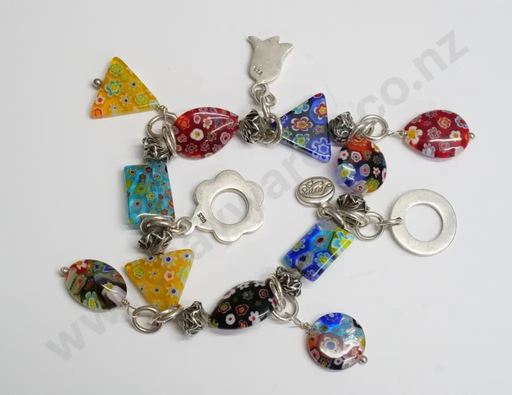 millefiori charm bracelet stamped 925 Image 1++